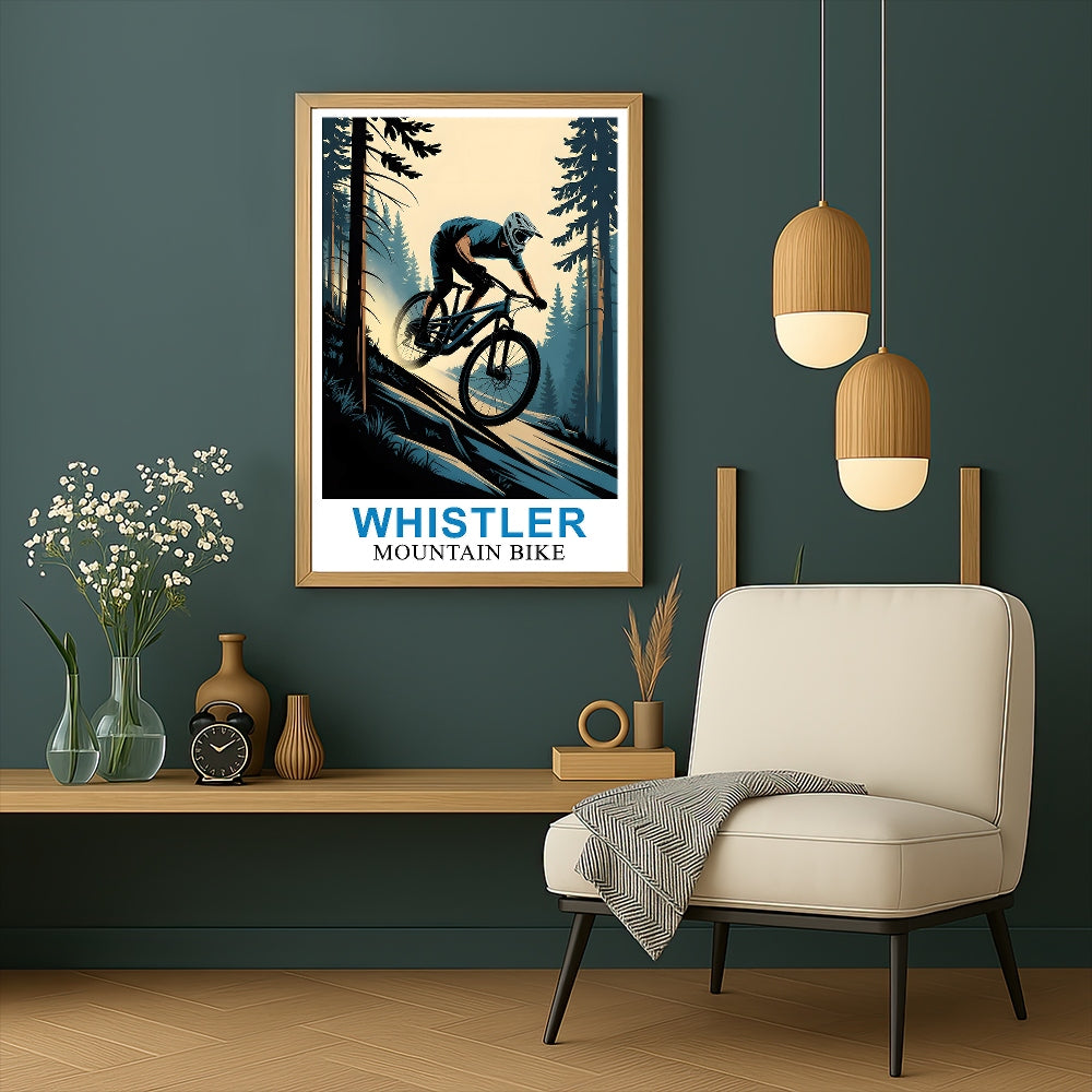 Whistler Mountain Bike Adventure Poster Cycling Enthusiasts And Nature Lovers Wall Art Landscape Picture For Home And Office Decor Living Room Bedroom Decor Unframed | siriusteestore