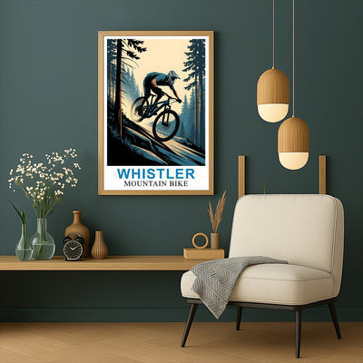 Whistler Mountain Bike Adventure Poster Cycling Enthusiasts And Nature Lovers Wall Art Landscape Picture For Home And Office Decor Living Room Bedroom Decor Unframed | siriusteestore