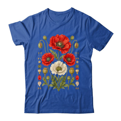 White Red Poppy Flowers Vintage Botanical Garden Plant Shirt & Tank Top | siriusteestore