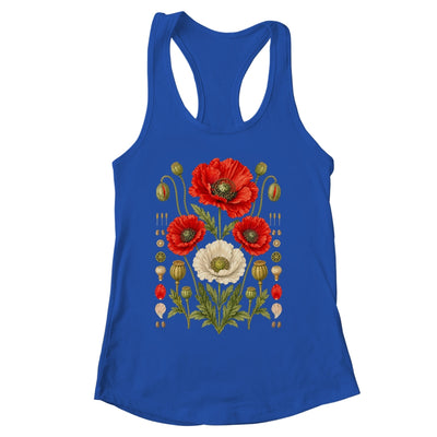 White Red Poppy Flowers Vintage Botanical Garden Plant Shirt & Tank Top | siriusteestore