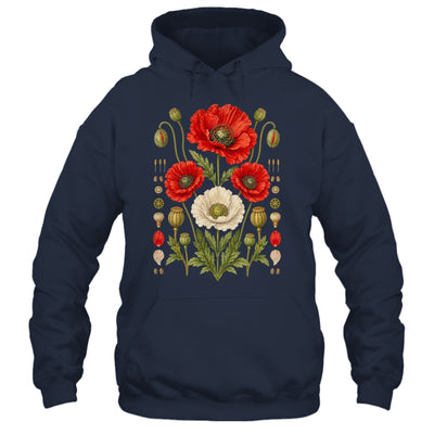 White Red Poppy Flowers Vintage Botanical Garden Plant Shirt & Tank Top | siriusteestore