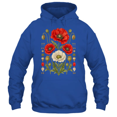 White Red Poppy Flowers Vintage Botanical Garden Plant Shirt & Tank Top | siriusteestore