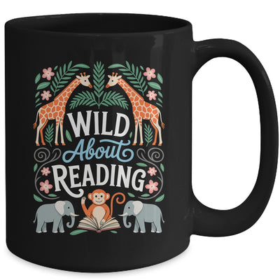 Wild About Reading Books Reader Lover Zoo Animals Librarian Mug | siriusteestore