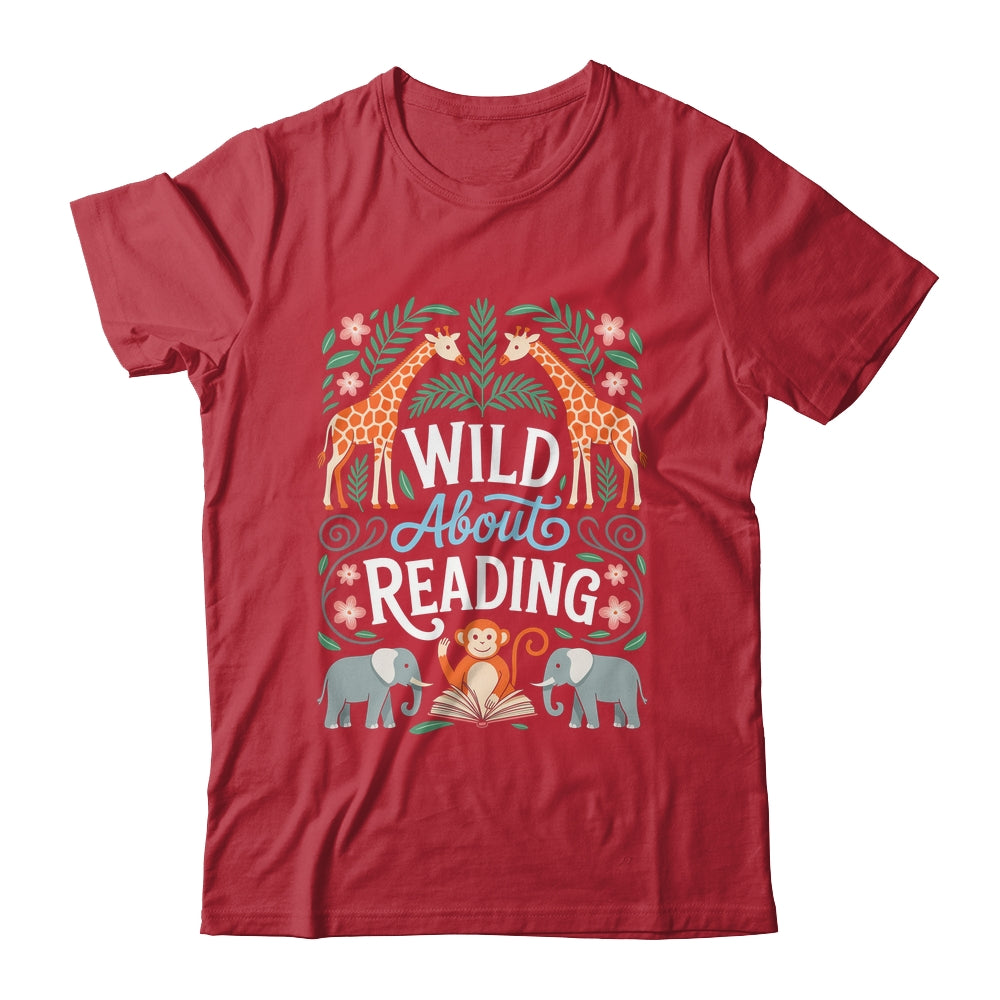 Wild About Reading Books Reader Lover Zoo Animals Librarian Shirt & Hoodie | siriusteestore