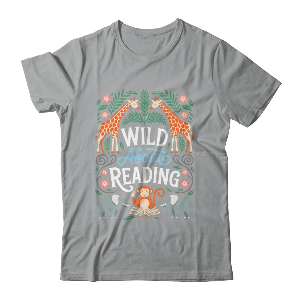 Wild About Reading Books Reader Lover Zoo Animals Librarian Shirt & Hoodie | siriusteestore