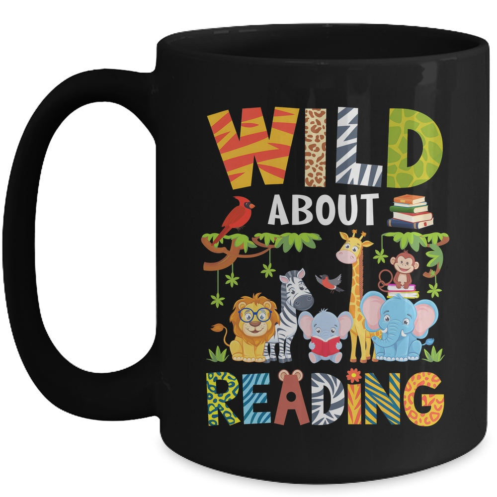 Wild About Reading Kid Love Wild Animal Books Back To School Mug | siriusteestore