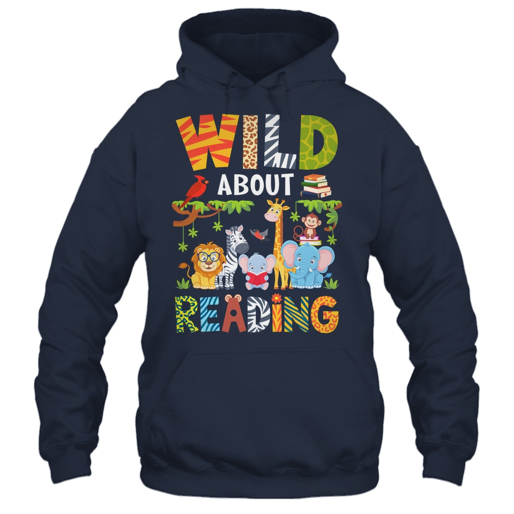 Wild About Reading Kid Love Wild Animal Books Back To School Shirt & Hoodie | siriusteestore