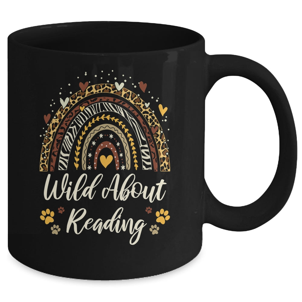 Wild About Reading Teacher Back To School Rainbow Librarian Mug | siriusteestore