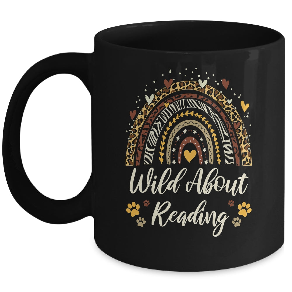 Wild About Reading Teacher Back To School Rainbow Librarian Mug | siriusteestore