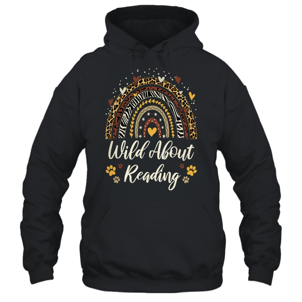 Wild About Reading Teacher Back To School Rainbow Librarian Shirt & Hoodie | siriusteestore