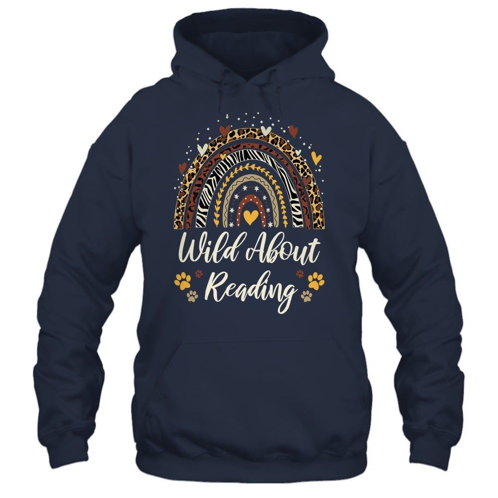 Wild About Reading Teacher Back To School Rainbow Librarian Shirt & Hoodie | siriusteestore