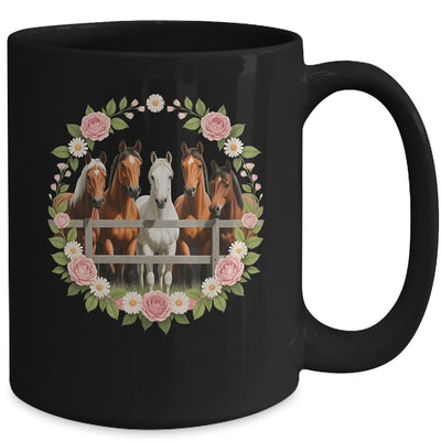 Wild Floral Horses For Men Women Kids Horse Lover Mug | siriusteestore