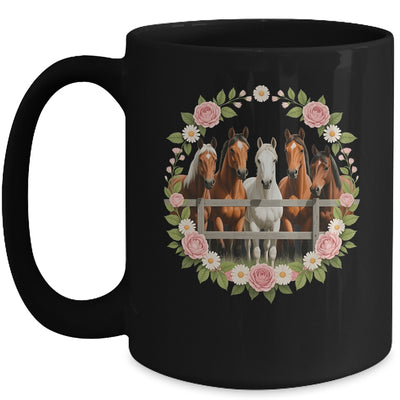 Wild Floral Horses For Men Women Kids Horse Lover Mug | siriusteestore