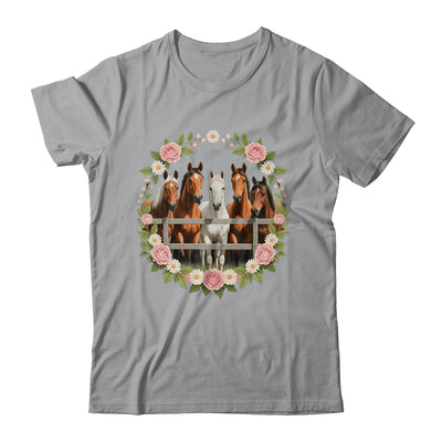 Wild Floral Horses For Men Women Kids Horse Lover Shirt & Tank Top | siriusteestore