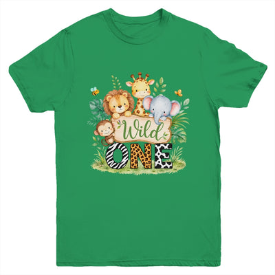 Wild One 1st First Birthday Boy Jungle Safari Youth Shirt | siriusteestore