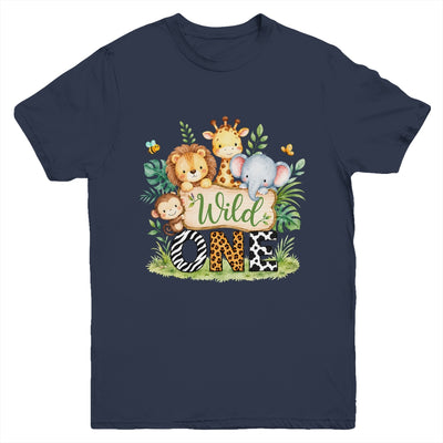 Wild One 1st First Birthday Boy Jungle Safari Youth Shirt | siriusteestore