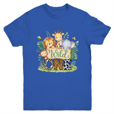 Wild One 1st First Birthday Boy Jungle Safari Youth Shirt | siriusteestore