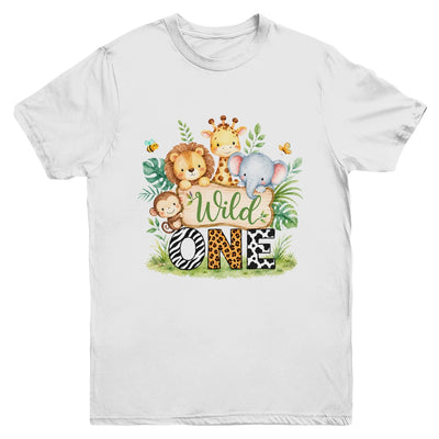 Wild One 1st First Birthday Boy Jungle Safari Youth Shirt | siriusteestore