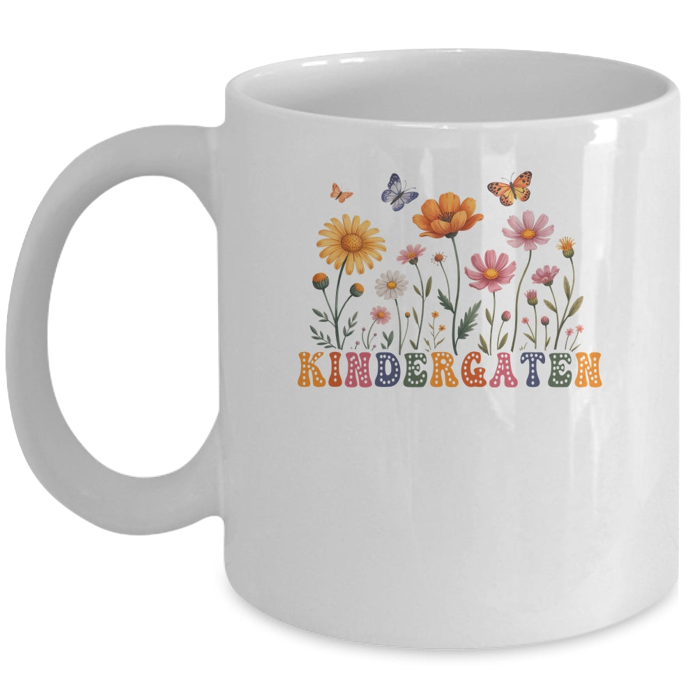 Wildflower Kindergarten Team Floral Teacher Girls Mug | siriusteestore