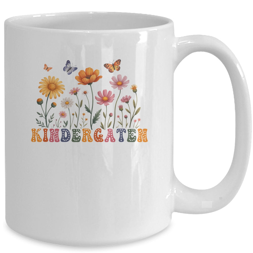 Wildflower Kindergarten Team Floral Teacher Girls Mug | siriusteestore