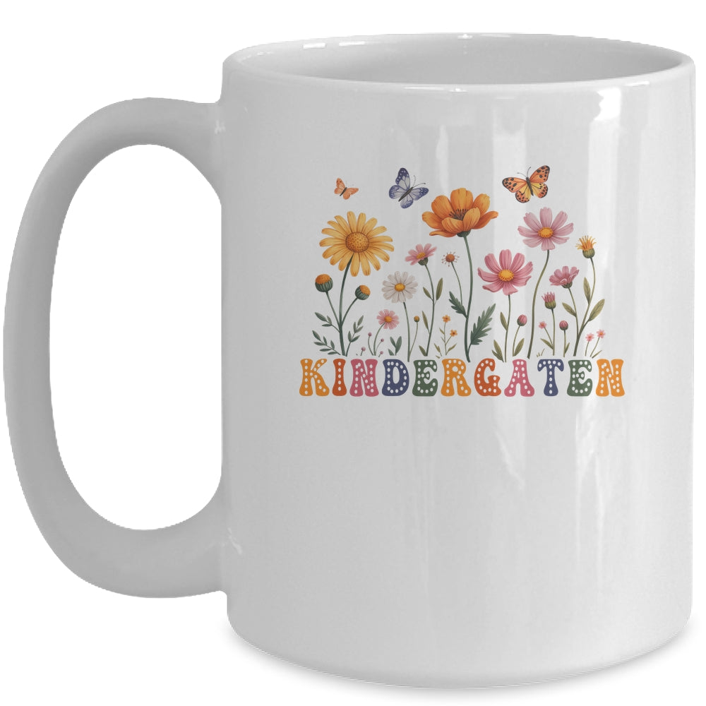 Wildflower Kindergarten Team Floral Teacher Girls Mug | siriusteestore