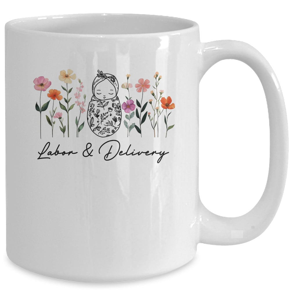 Wildflower Labor And Delivery Nurse Graduation L&D Nurse Mug | siriusteestore