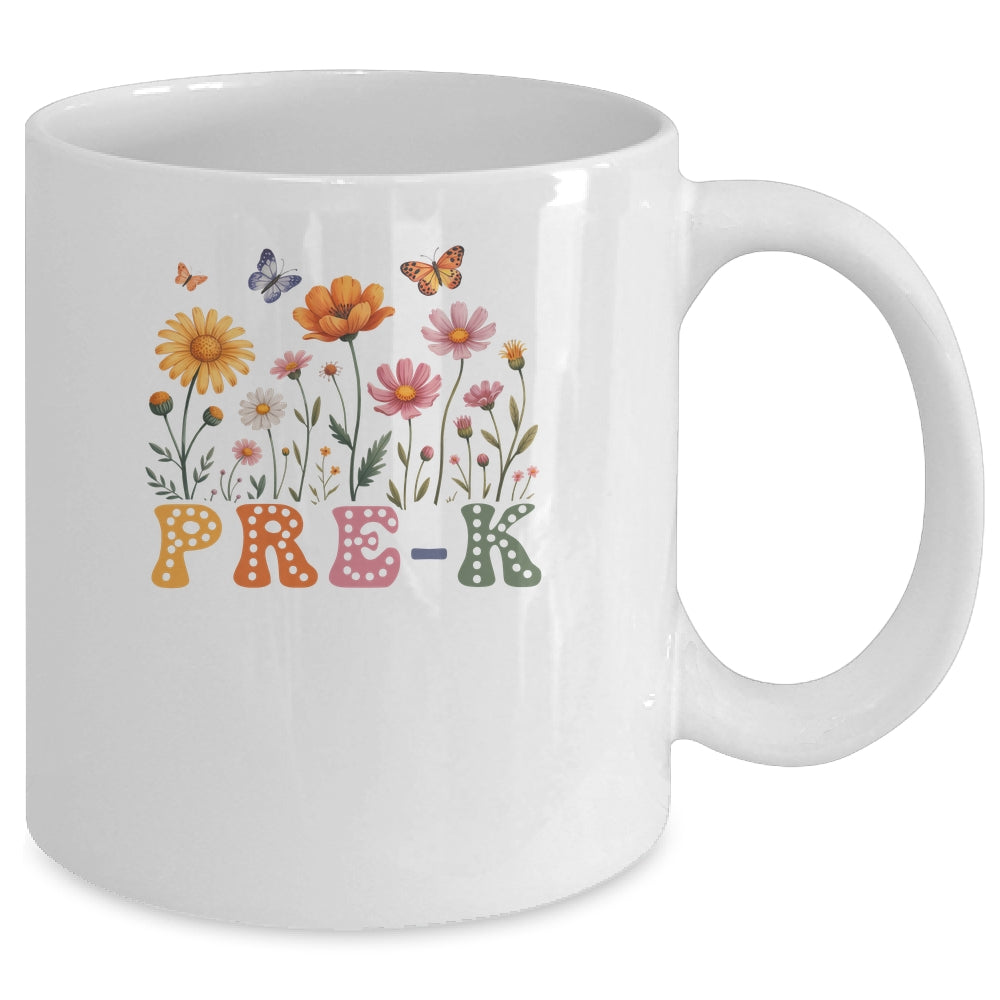 Wildflower Pre-K Preschool Team Floral Teacher Girls Mug | siriusteestore