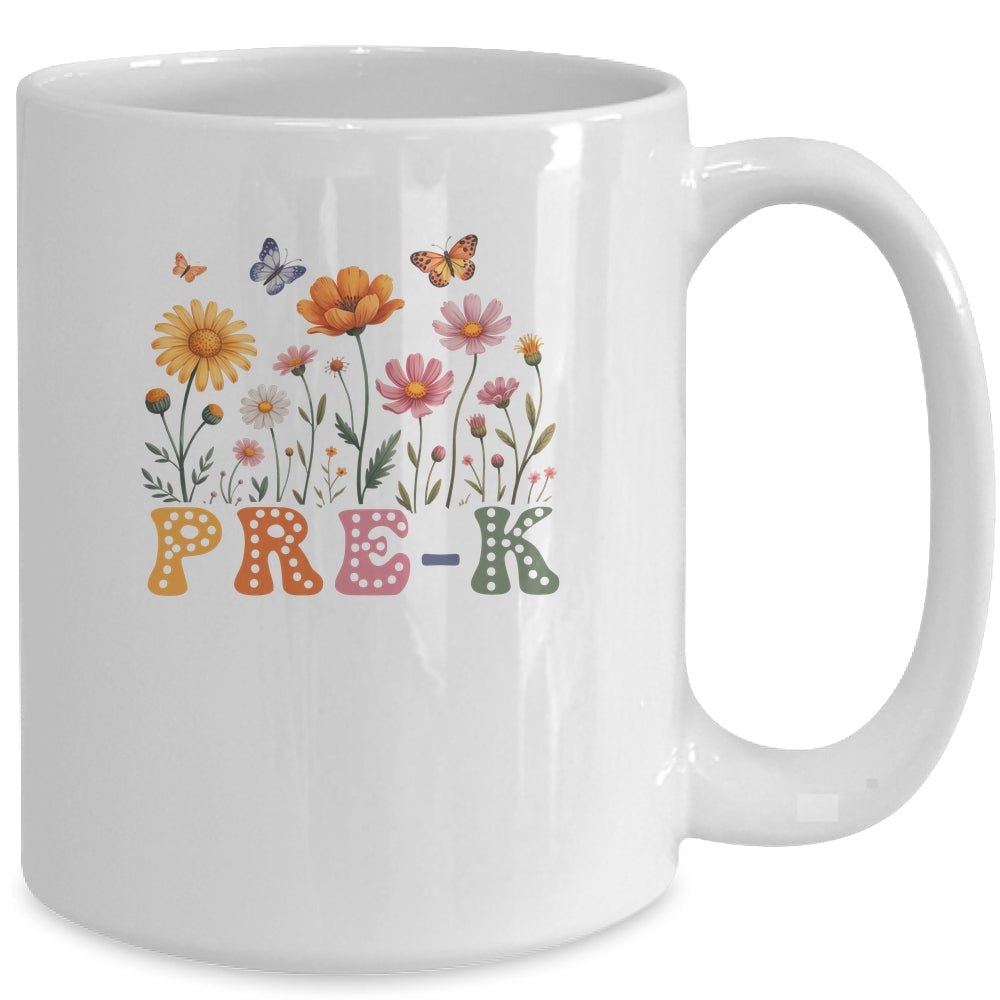 Wildflower Pre-K Preschool Team Floral Teacher Girls Mug | siriusteestore