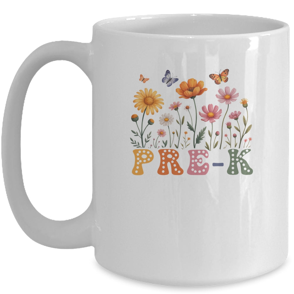 Wildflower Pre-K Preschool Team Floral Teacher Girls Mug | siriusteestore