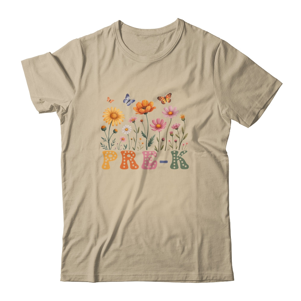 Wildflower Pre-K Preschool Team Floral Teacher Girls Shirt & Hoodie | siriusteestore