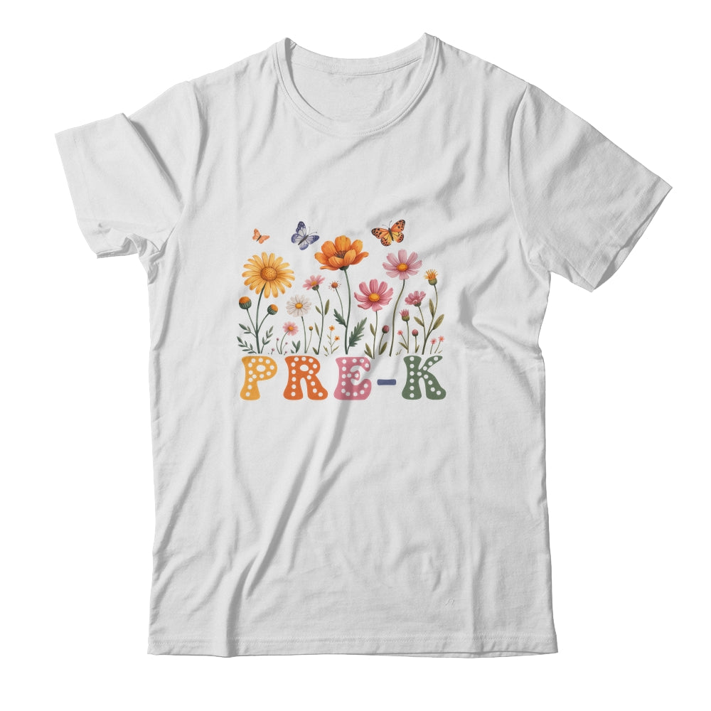Wildflower Pre-K Preschool Team Floral Teacher Girls Shirt & Hoodie | siriusteestore