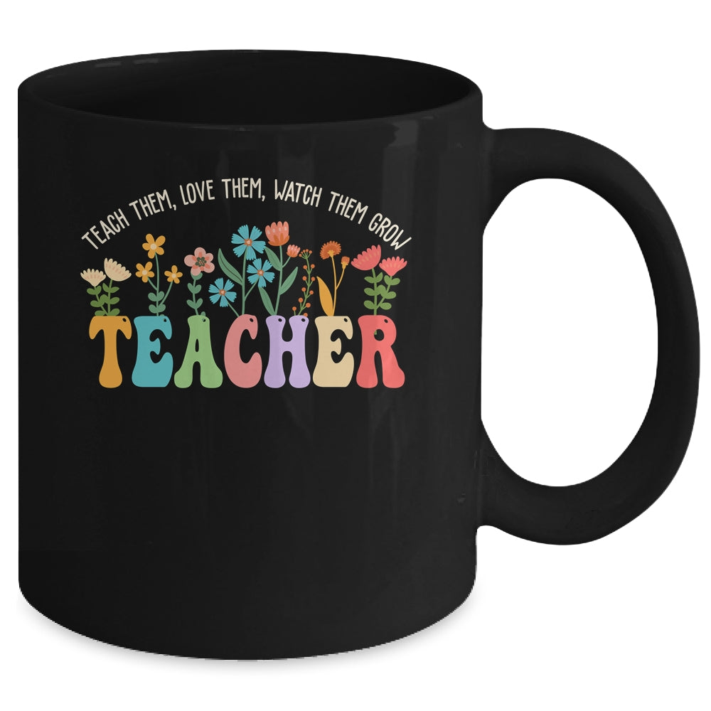 Wildflower Teacher Women Teaching Graphic Teach Groovy Mug | siriusteestore