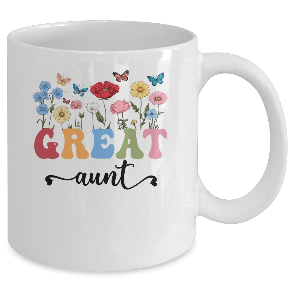 Wildflowers Great Aunt Floral Mother's Day Great Aunt Mug | siriusteestore