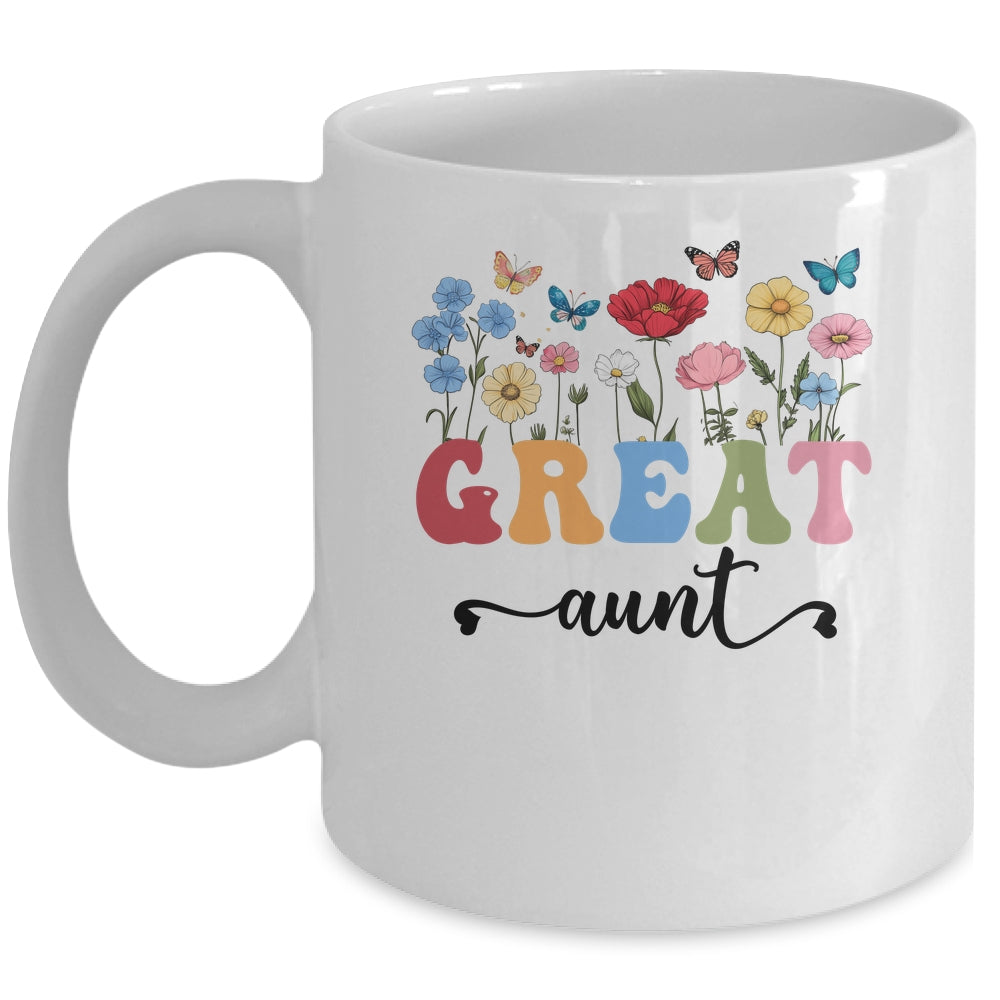 Wildflowers Great Aunt Floral Mother's Day Great Aunt Mug | siriusteestore