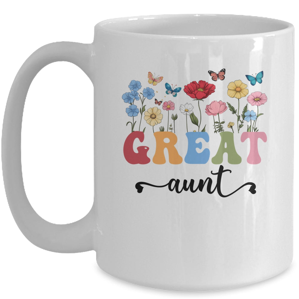 Wildflowers Great Aunt Floral Mother's Day Great Aunt Mug | siriusteestore