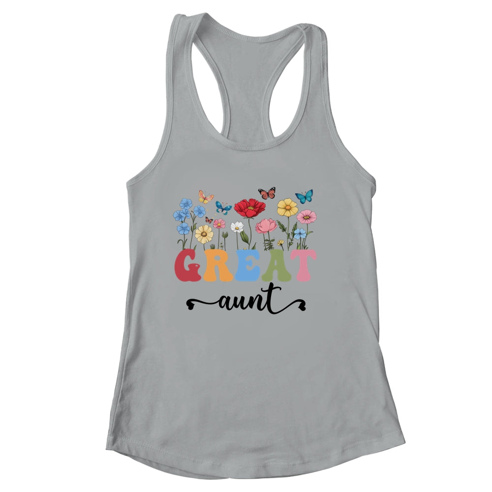 Wildflowers Great Aunt Floral Mother's Day Great Aunt Shirt & Tank Top | siriusteestore