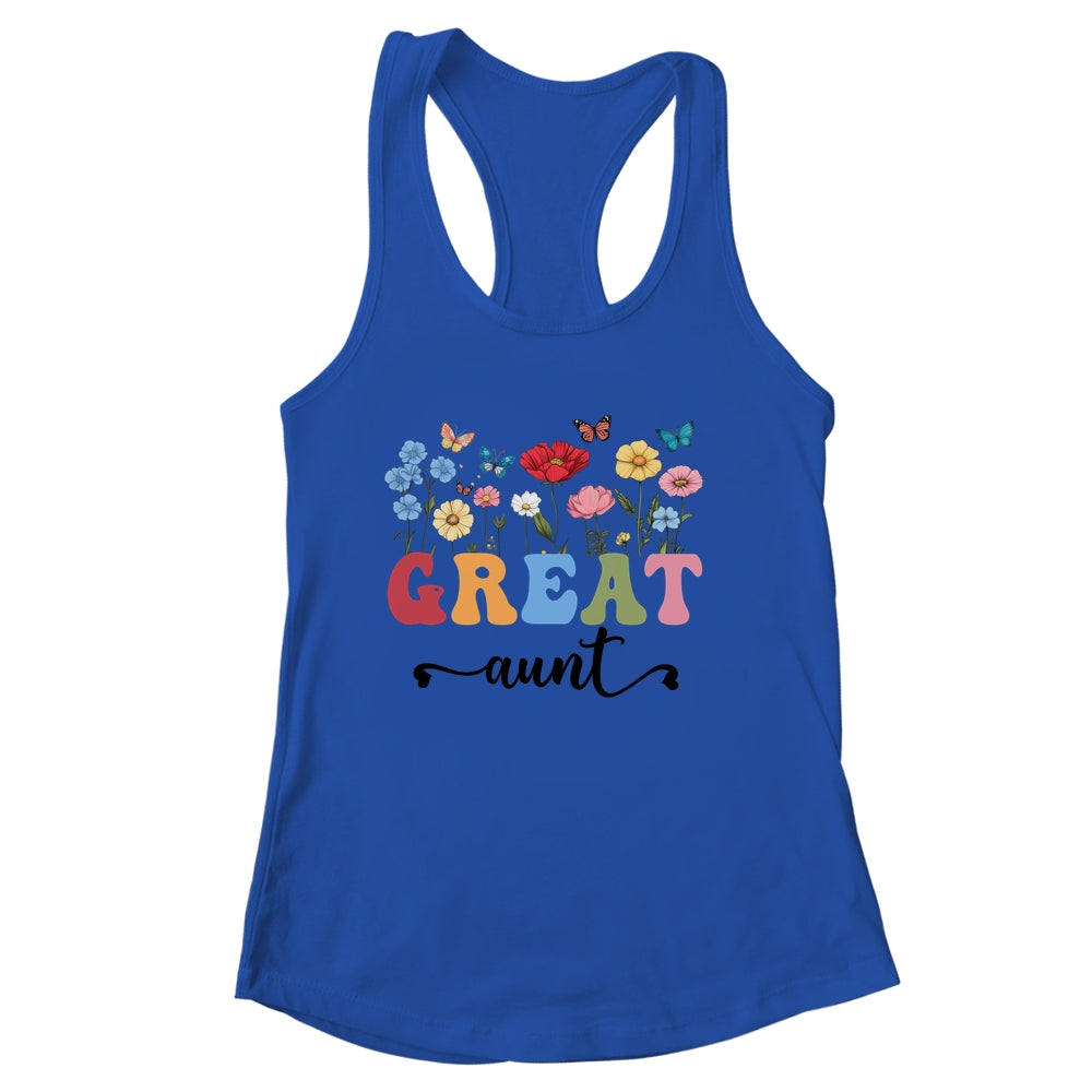 Wildflowers Great Aunt Floral Mother's Day Great Aunt Shirt & Tank Top | siriusteestore
