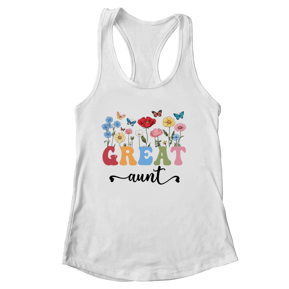 Wildflowers Great Aunt Floral Mother's Day Great Aunt Shirt & Tank Top | siriusteestore