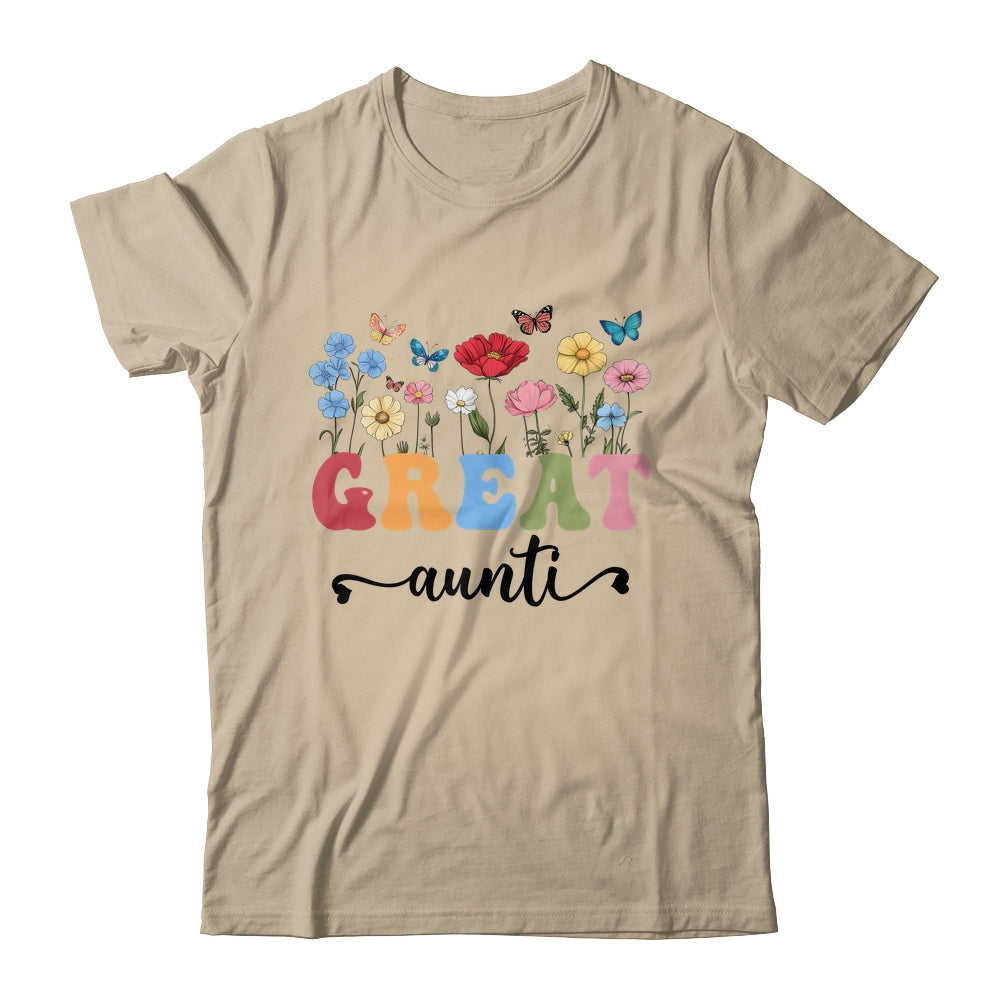 Wildflowers Great Auntie Floral Mother's Day Great Auntie Shirt & Tank Top | siriusteestore