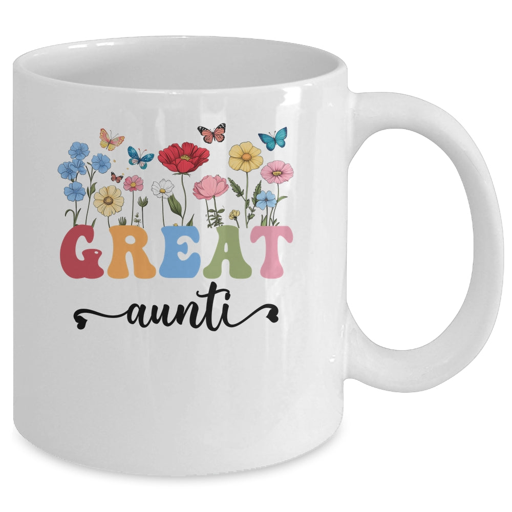 Wildflowers Great Auntie Floral Mother's Day Great Auntie Mug | siriusteestore