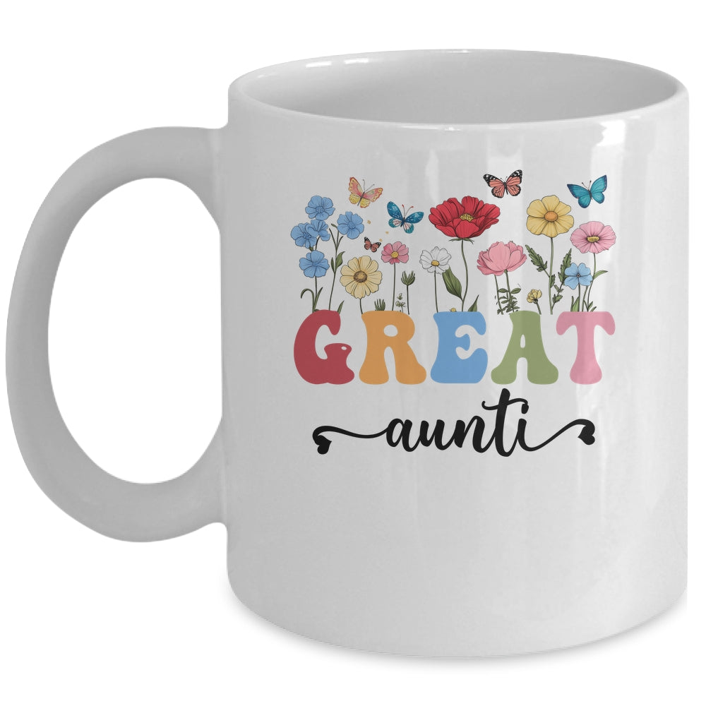 Wildflowers Great Auntie Floral Mother's Day Great Auntie Mug | siriusteestore