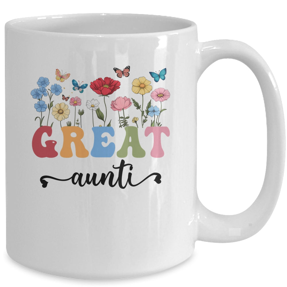 Wildflowers Great Auntie Floral Mother's Day Great Auntie Mug | siriusteestore