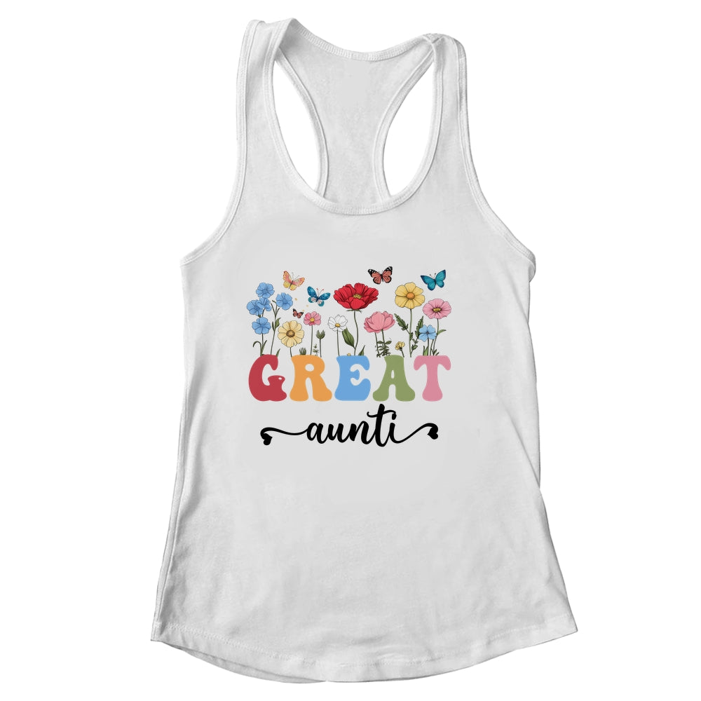 Wildflowers Great Auntie Floral Mother's Day Great Auntie Shirt & Tank Top | siriusteestore