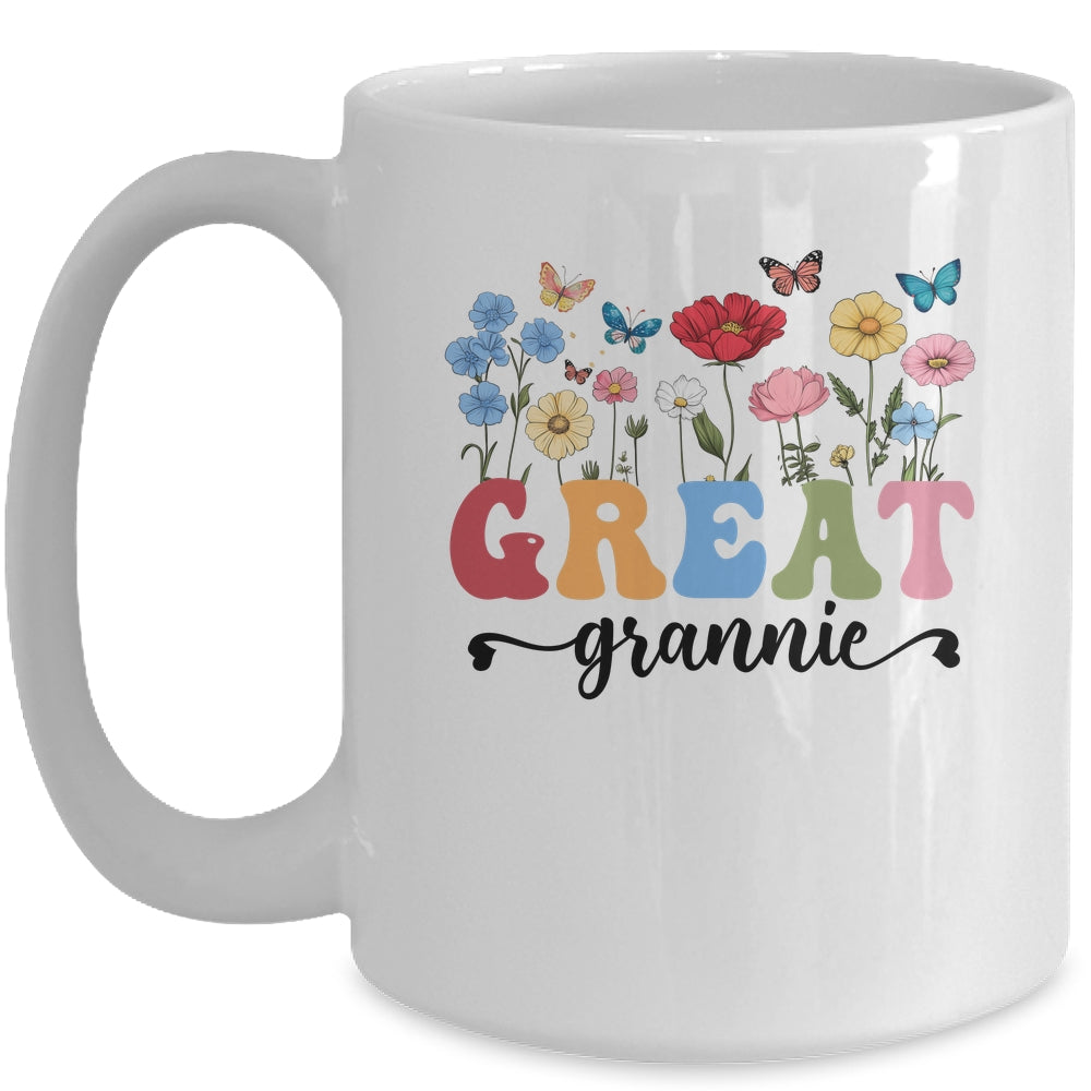 Wildflowers Great Grannie Floral Mother's Day Great Grannie Mug | siriusteestore