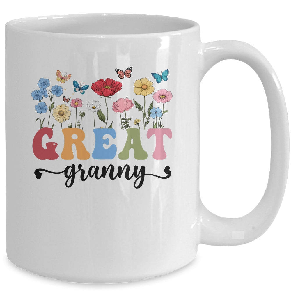 Wildflowers Great Granny Floral Mother's Day Great Granny Mug | siriusteestore