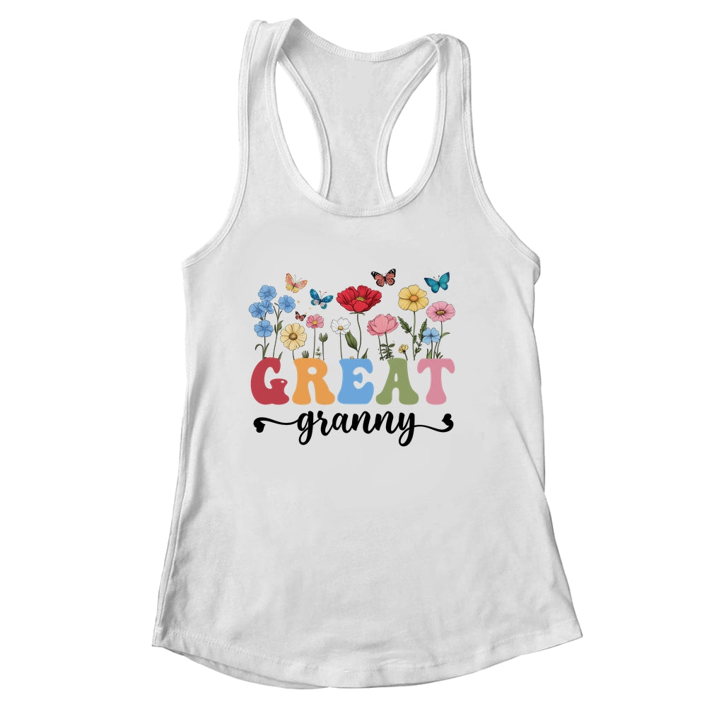 Wildflowers Great Granny Floral Mother's Day Great Granny Shirt & Tank Top | siriusteestore