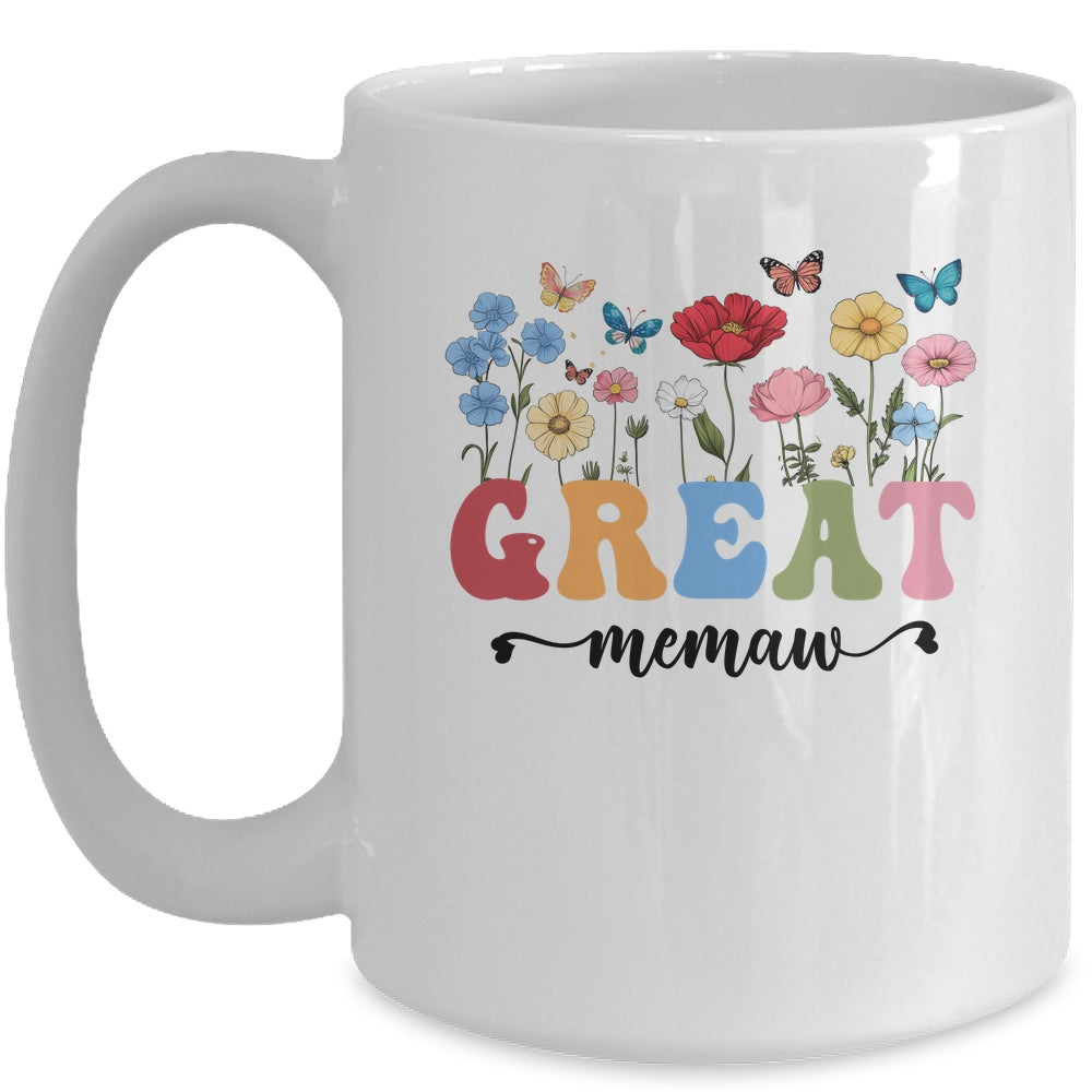 Wildflowers Great Memaw Floral Mother's Day Great Memaw Mug | siriusteestore