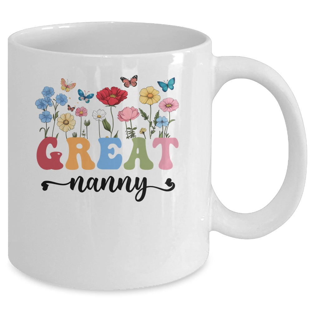 Wildflowers Great Nanny Floral Mother's Day Great Nanny Mug | siriusteestore