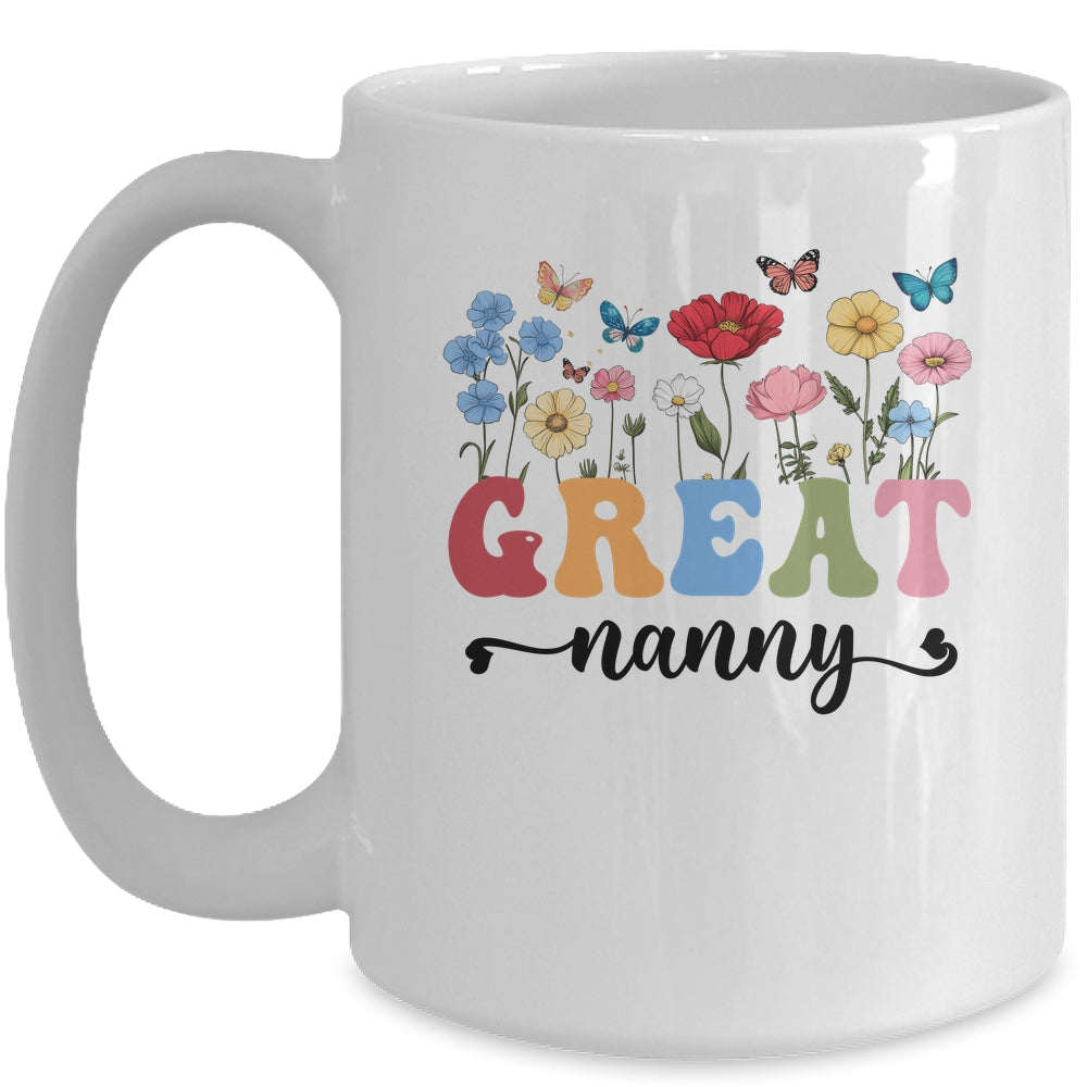 Wildflowers Great Nanny Floral Mother's Day Great Nanny Mug | siriusteestore