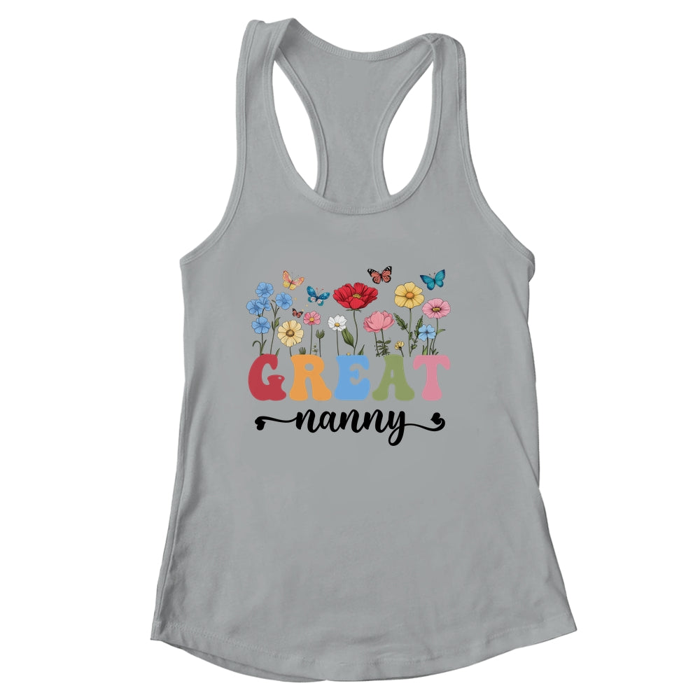 Wildflowers Great Nanny Floral Mother's Day Great Nanny Shirt & Tank Top | siriusteestore